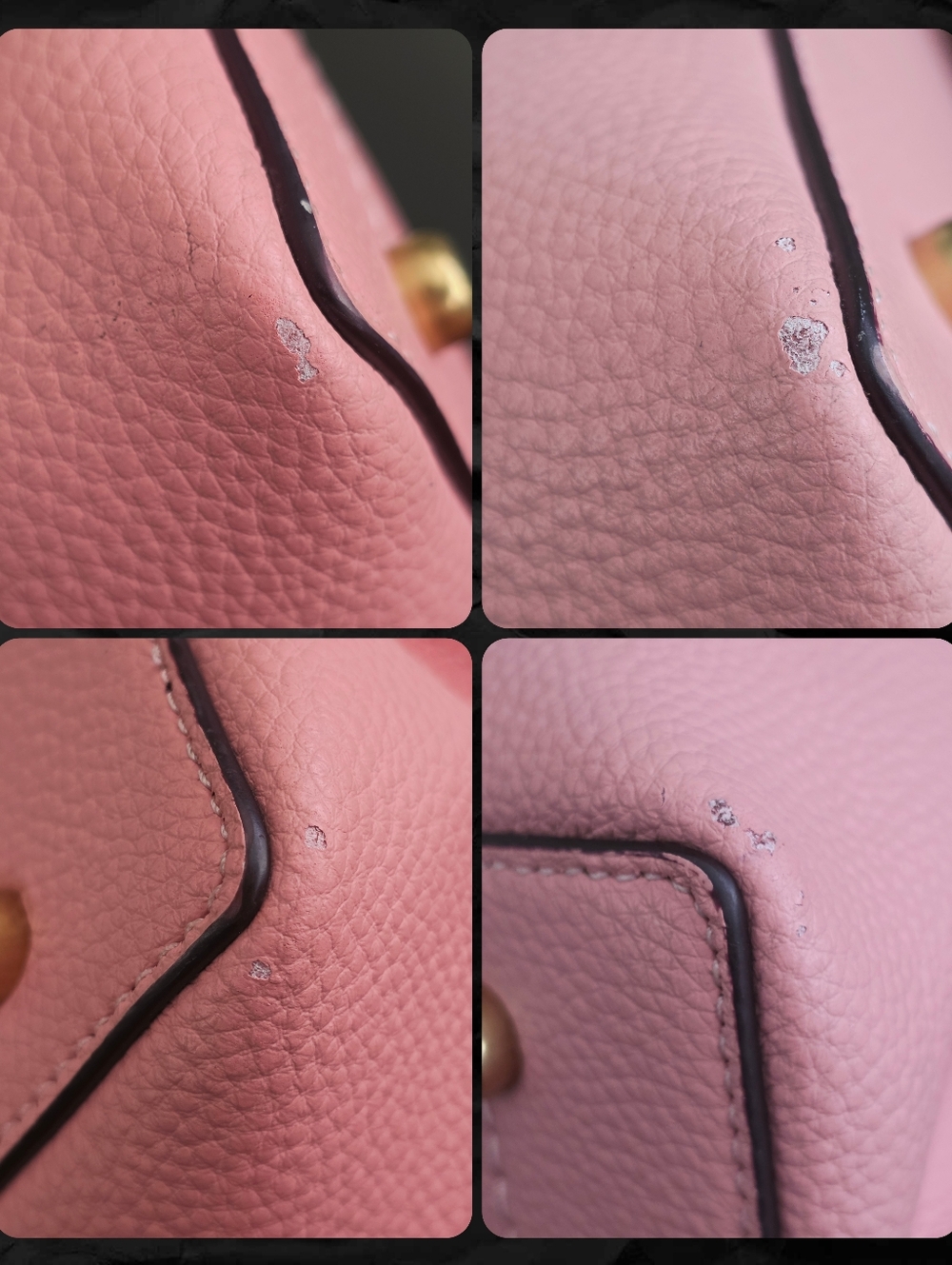 Coach C2590 Willow Shoulder Bag Colorblock Pink Burgundy Leather Purse - Picture 12 of 16
